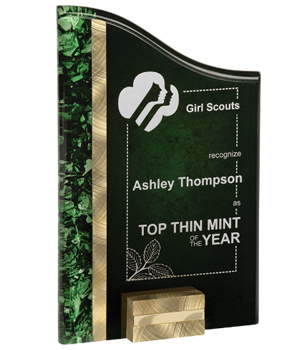 Gold Green SunRay Award Base